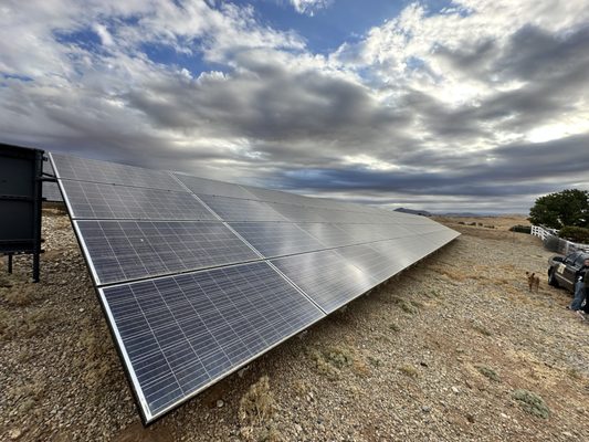 Ground-mount solar array cleaned by Marz Solar Panel Cleaning
