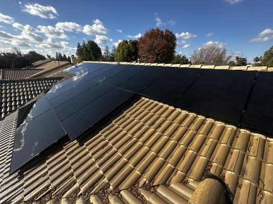 Clean rooftop solar panels serviced by Marz Solar Panel Cleaning in Bakersfield